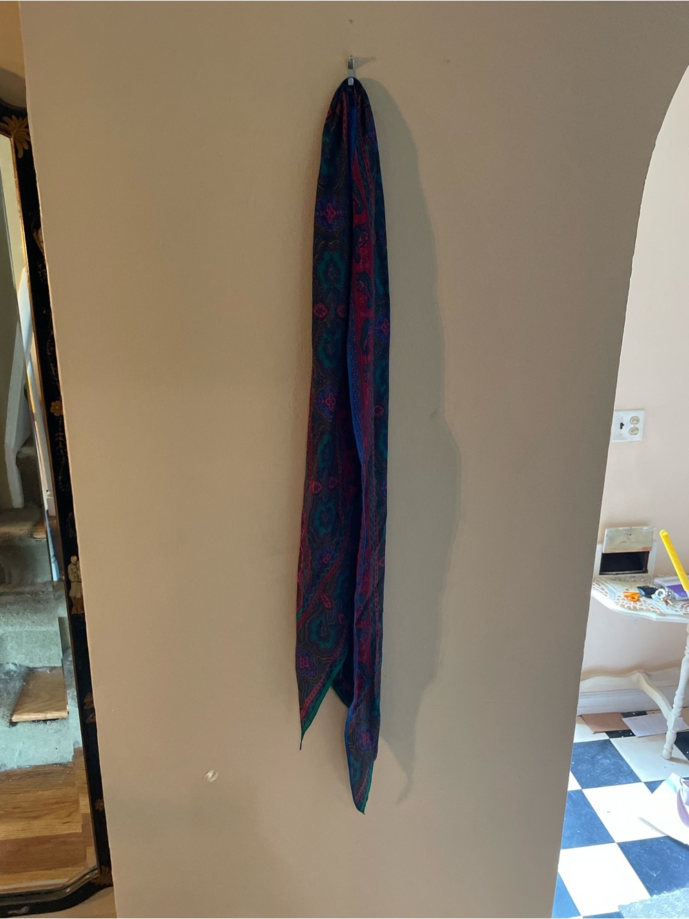 Lightweight Paisley Scarf in Teal & Magenta